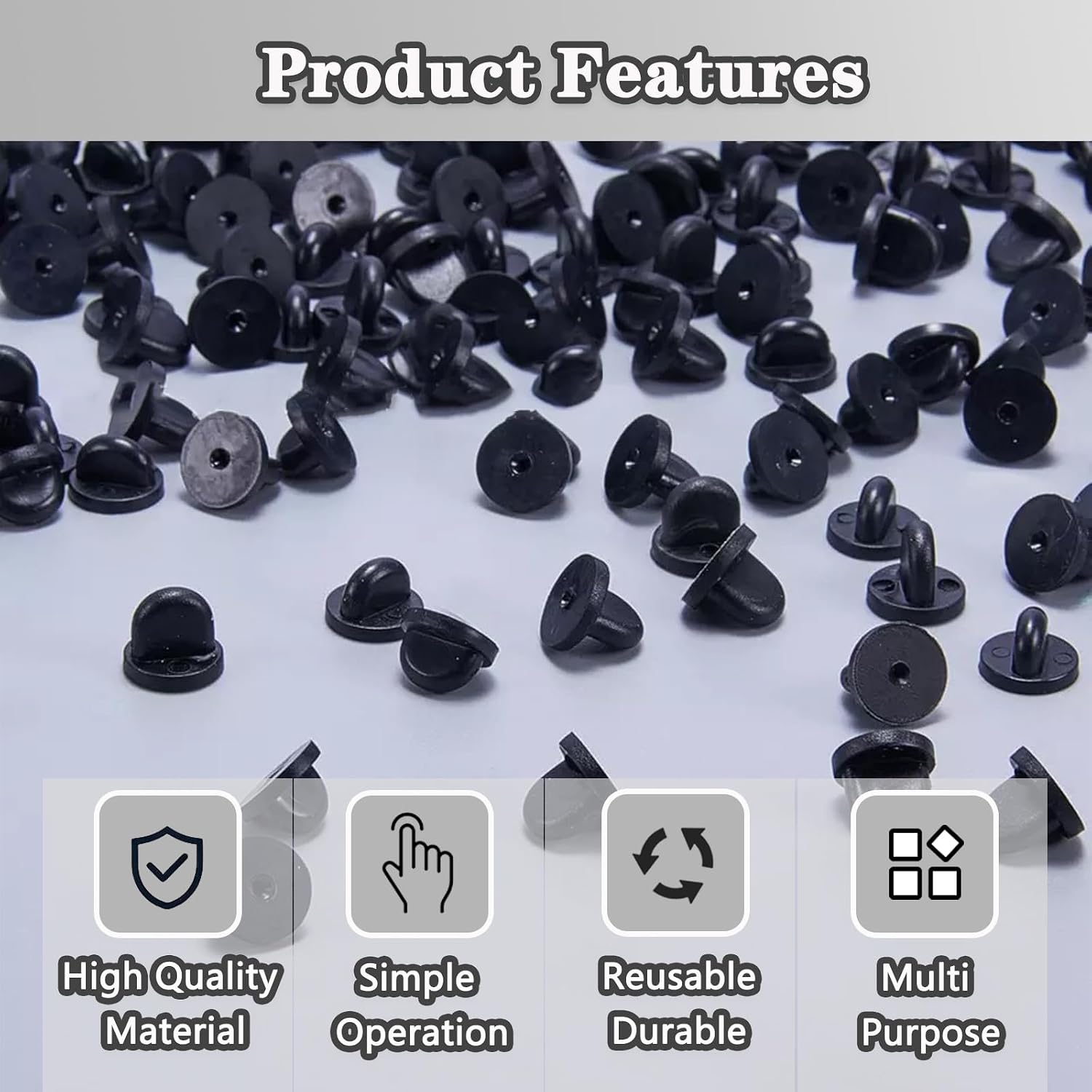 Pin Backs, Butterfly Clutch Pin Backings Rubber Pin Backs for Crafts Making Lapel Pin Backs for Badge Brooch (120 PCS)