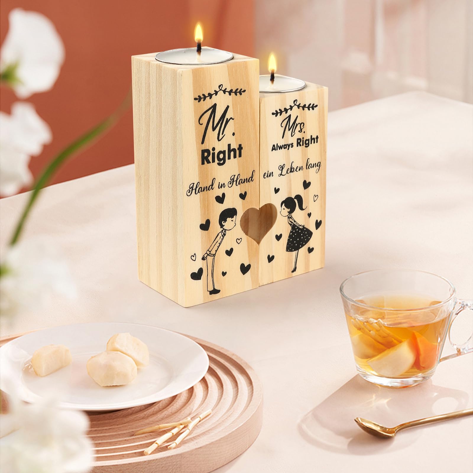 Mr & Mrs Puzzle Herz - Romantisches Hochzeitsgeschenk Für Paare