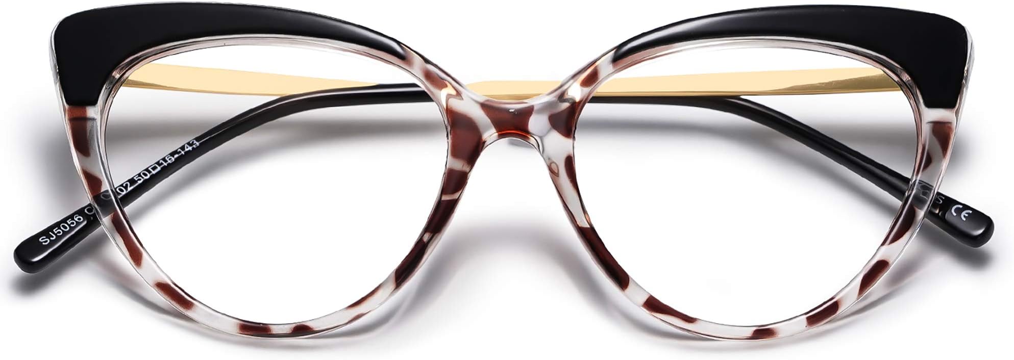 Cateye Blue Light Blocking Glasses Women, SOJOS Anti Eye Strain Computer Glasses Non Prescription SJ5056