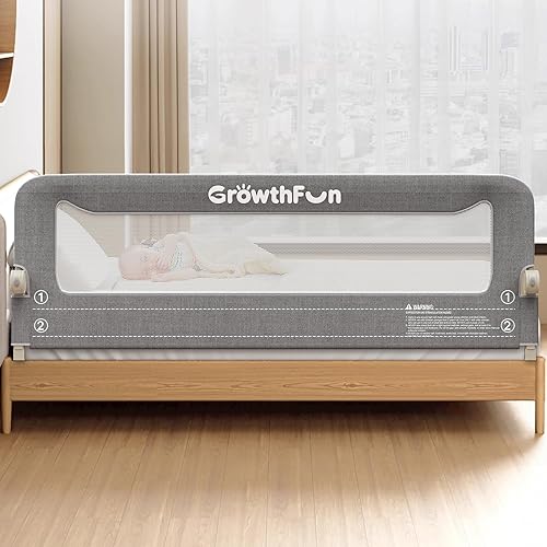 Foldable Bed Rail for Toddlers, 71in Reinforced Carbon Steel Frame&Connectors,