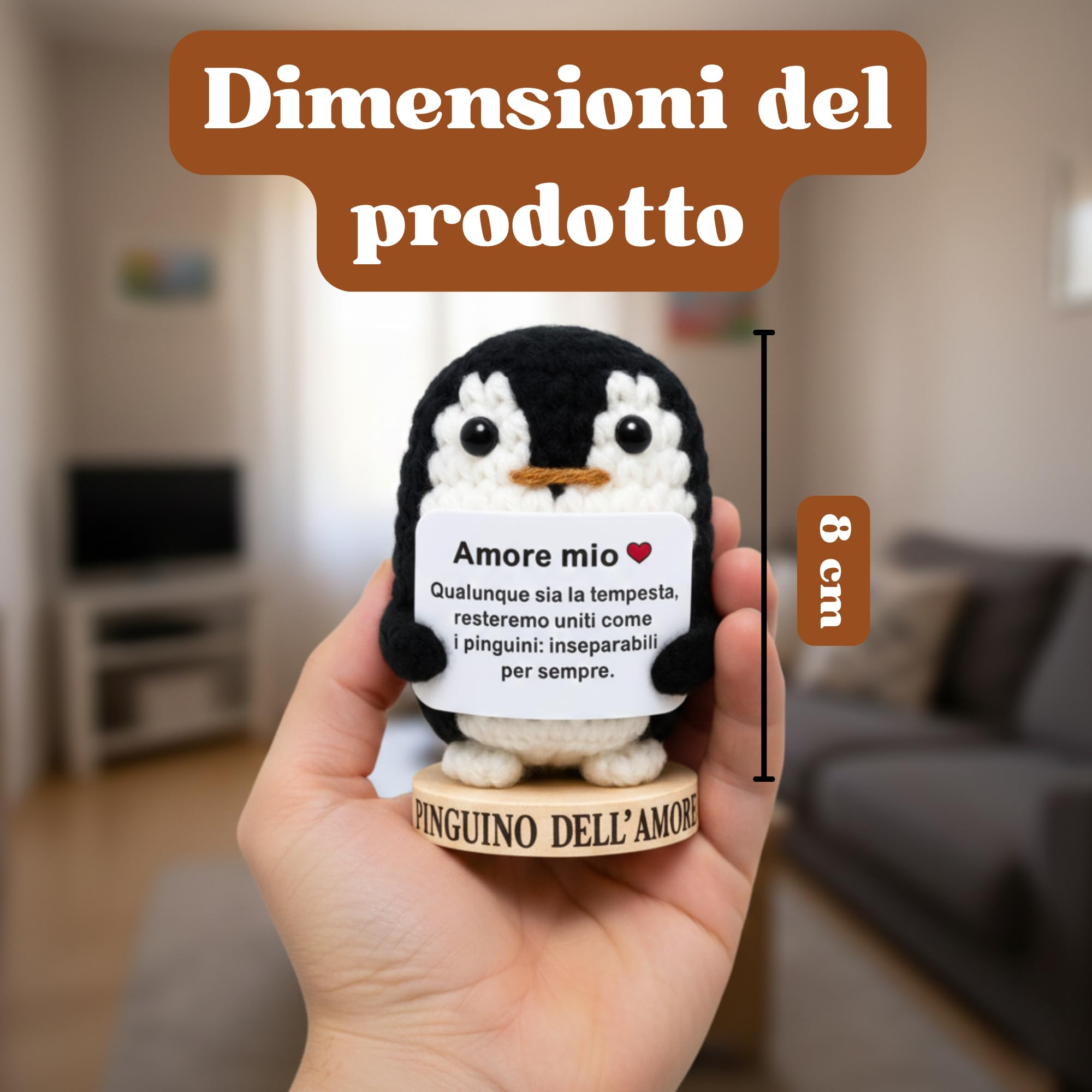 Pinguino Peluche dell’Amore – Regalo Romantico per Fidanzato o Fidanzata, Idea Regalo Anniversario, Mesiversario o Matrimonio – Regalo di Coppia San Valentino “Amore Mio” (Pinguino dell’Amore)