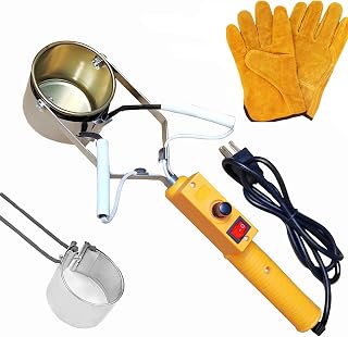 FUNORNAM Portable Lead Melting Pot for Fishing Weight Molds, 110V/350W Electric Solder Tin Pewter Melting Pot with Temperature Range 100-450℃