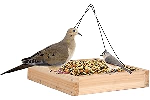 Huge Capacity Cedar Tray Bird Feeder