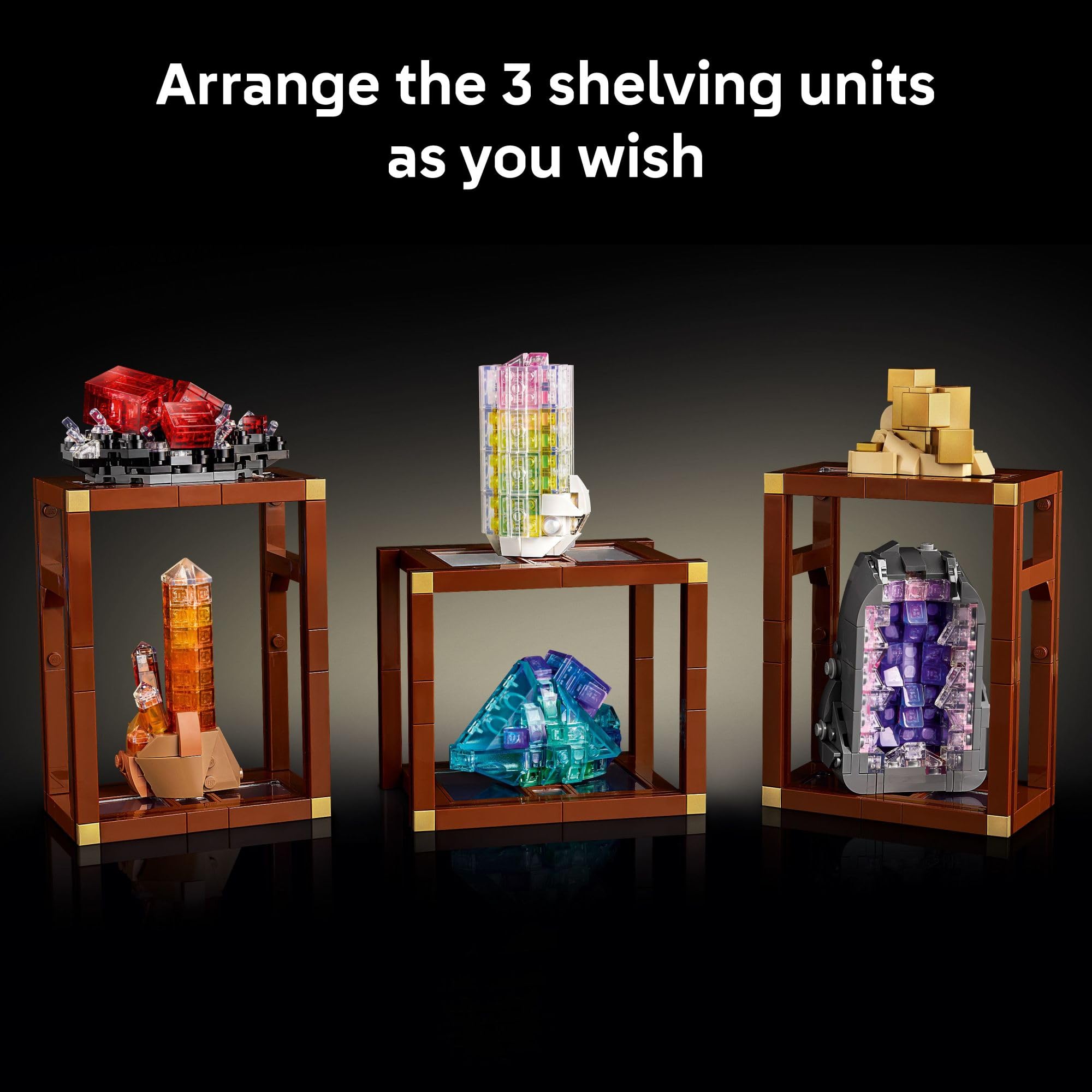 LEGO Ideas Mineral Collection Building Set for Adults, Ages 18+ - Bedroom or Office Decor with 3 Display Shelves - Unique Gift Idea for Men & Women - 21362