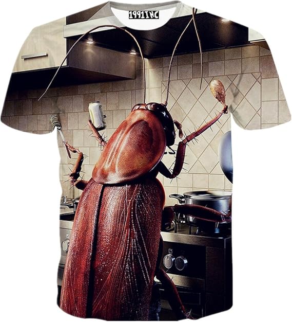 Amazon 1911ncメンズ きれい目 モード 細身 ブランド 半袖 フォト プリント ロゴ おもしろ おしゃれ ファッション 贈り物 街頭風 アメリが風 半袖 猫 柄 カッコイイ ユニセックス 軽快 快適 クックのゴキブリ Tシャツ カットソー 通販