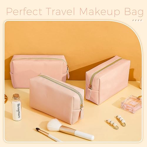 Miniatura 4 de 8 bolsas de maquillaje de piel sintética, bolsa de cosméticos impermeable, pequeña bolsa de aseo portátil, organizador de cosméticos, bolsa de