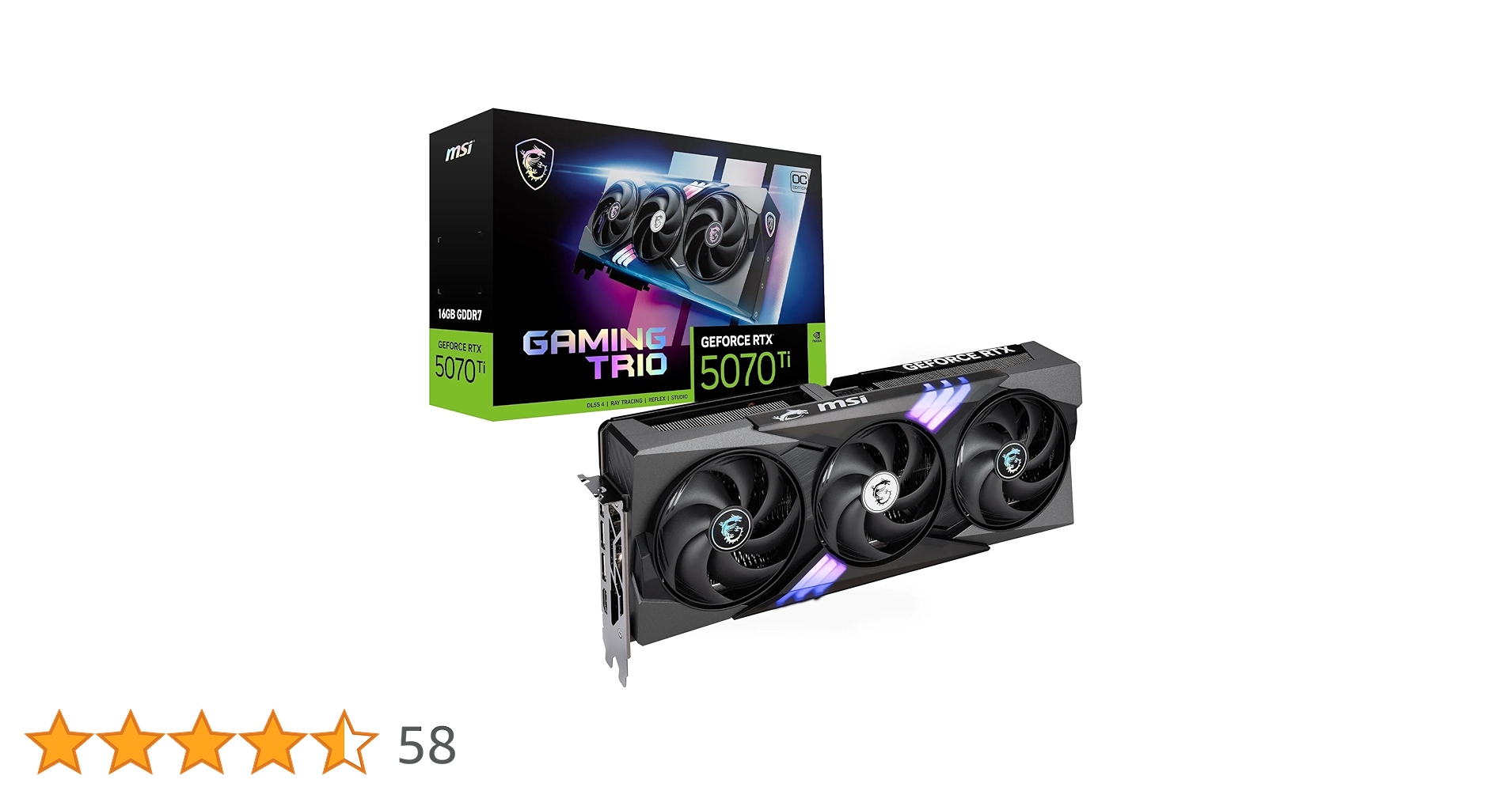 MSI NVIDIA GeForce RTX 5070 Ti 16G Gaming Trio OC Plus Carte