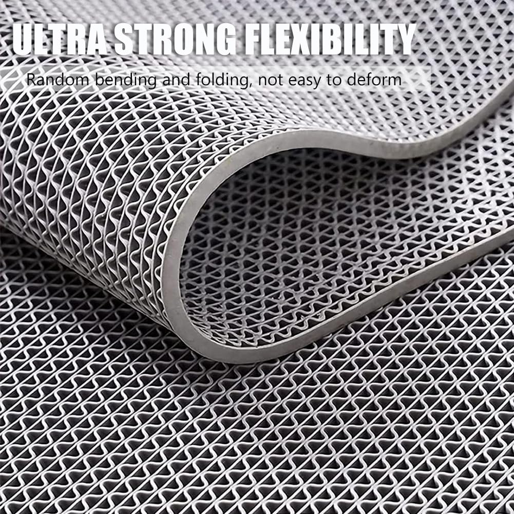 GL Non Slip Drainage Mats PVC Pool Floor Mat 0.23'' Thick Outdoor Indoor Parking Space Mat for Bathroom Garage Basement Backyard Commercial Kitchen (Gray, 3FTX10FT) — Amazon image 4