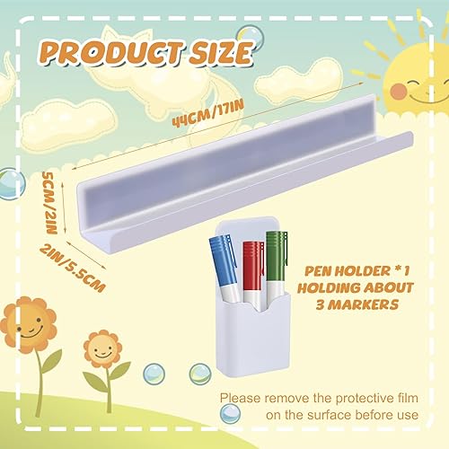 Miniatura 6 de 2 estantes magnéticos para pizarra blanca, estantes magnéticos para libros con soporte magnético para marcadores, soporte magnético de archivos de