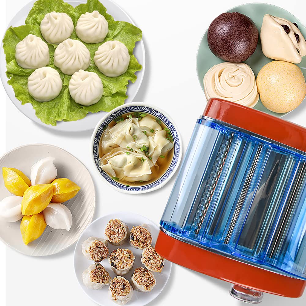 RajoNN Máquina automática para Hacer Pasta, máquina prensadora de Fideos para el hogar, máquina para Hacer Pasta, para Espaguetis/Fideos/Piel de Bola de Masa, Espesor Ajustable de 0,3~4 mm, Salida de
