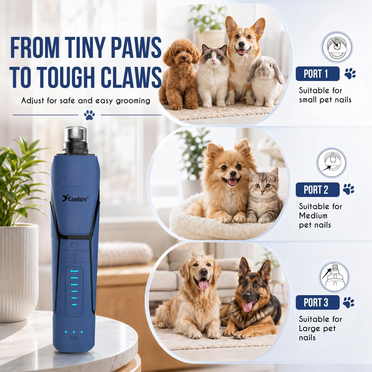 Candure Quiet Dog Nail Grinder - Stress-Free Grooming -9 Candure Quiet Dog Nail Grinder - Stress-Free Grooming -9