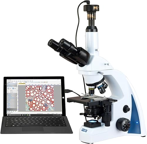 Miniatura 1 de OMAX microscopio biológico compuesto trinocular Siedentopf LED del infinito del plan de 40X-2500X 10MP Digital