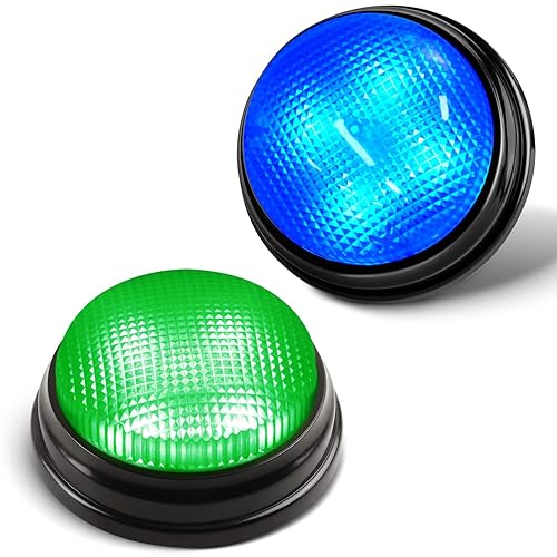 BEAN LIEVE 2-Pack Game Buzzers - Super Bright 4-LEDs, Unique