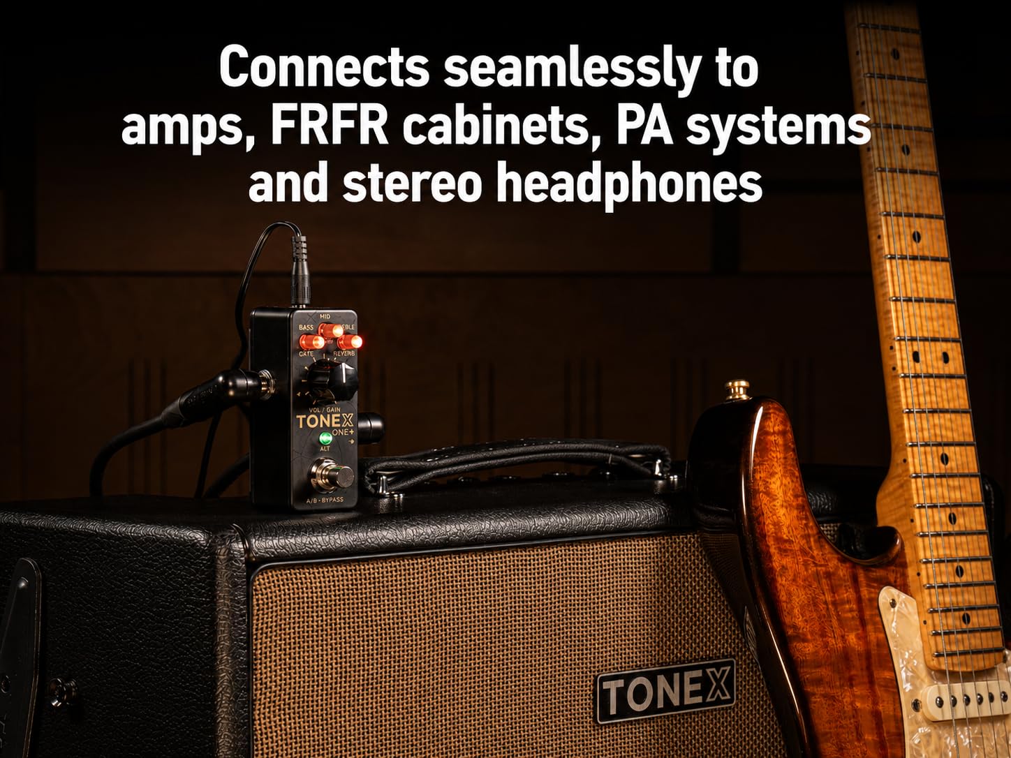 IK Multimedia TONEX ONE+ AI amplificatore per chitarra e pedale effetti con editing wireless Bluetooth, controllo MIDI, interfaccia audio USB, oltre 60.000 modelli di tono, simulatore compatto di