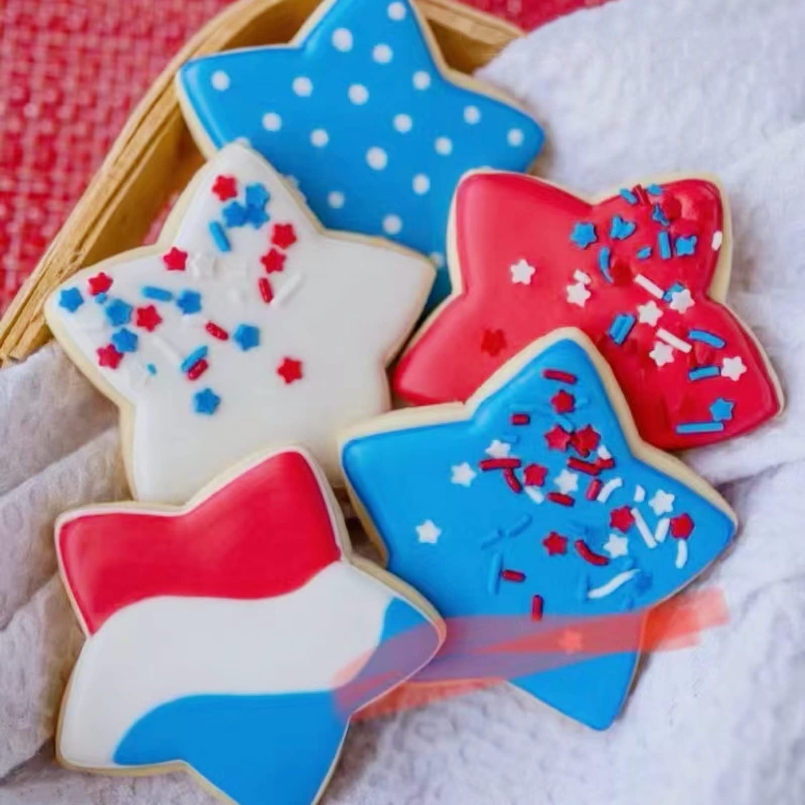 JOB JOL - Cortadores de galletas (4 unidades), diseño de estrella, para el 4 de julio