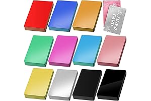 550-Piece Multicolor Metal Business Cards for Crafting and Engraving