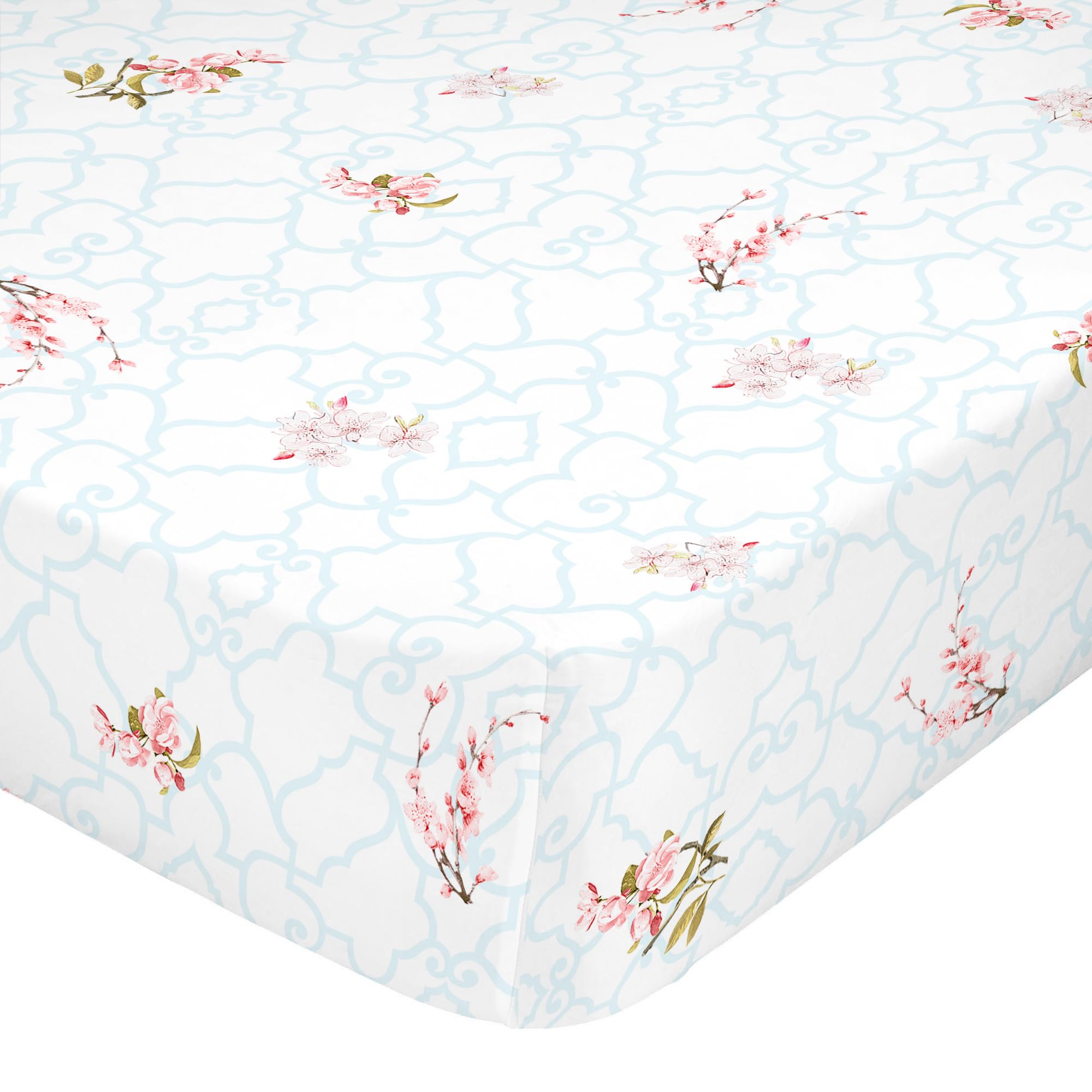 Drap housse Sakura 160x200 grand bonnet 32cm pour matelas épais