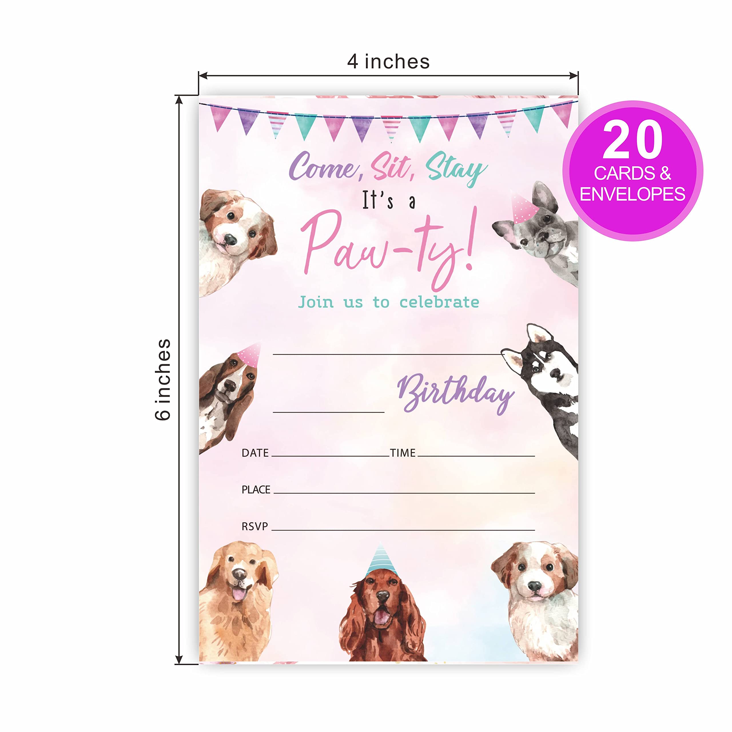 Puppy Invitations Printable Editable Dog Birthday Cute Invitation