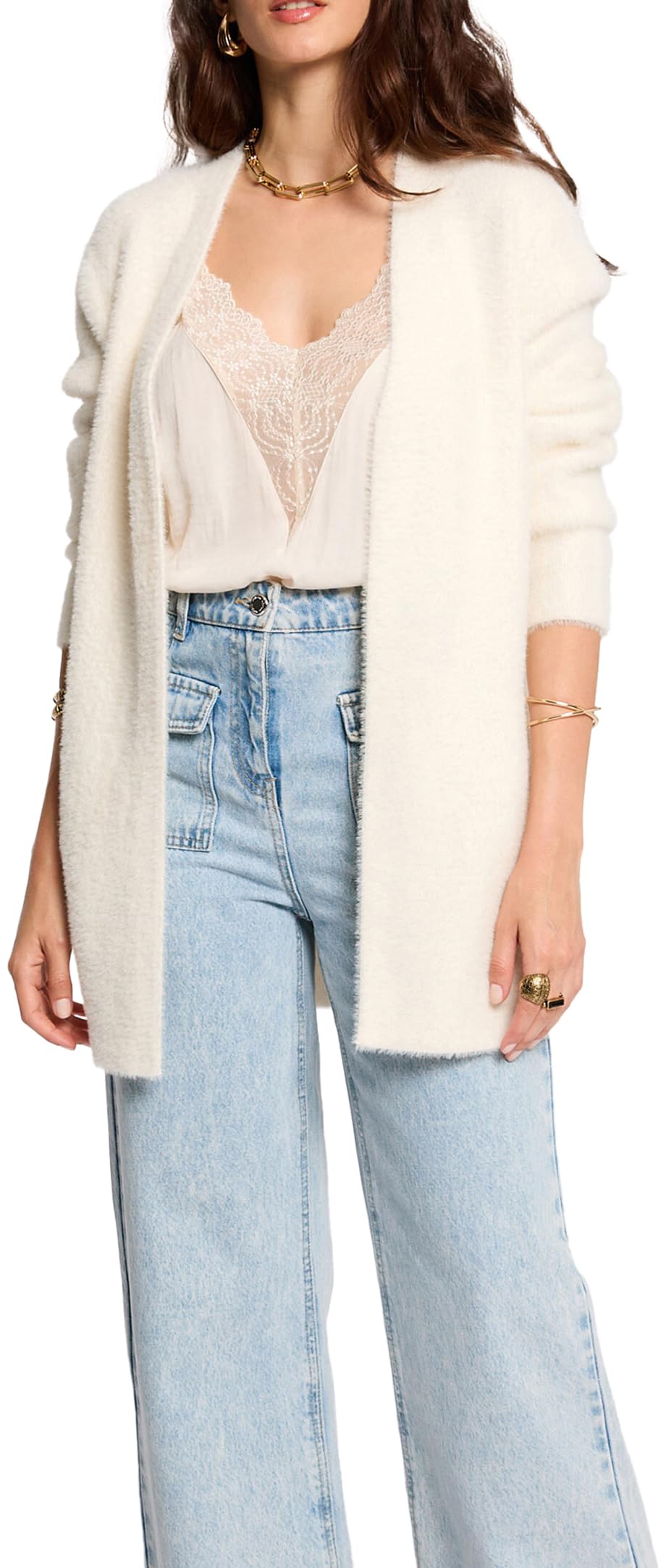 Morgan 222-Mlouis Cardigan, Ivory, M Woman