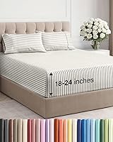 Vista 112 de Juego de sábanas de tamaño California king, transpirables, refrescantes, con esquinas extraprofundas de 18-24 pulgadas, de ajuste fácil