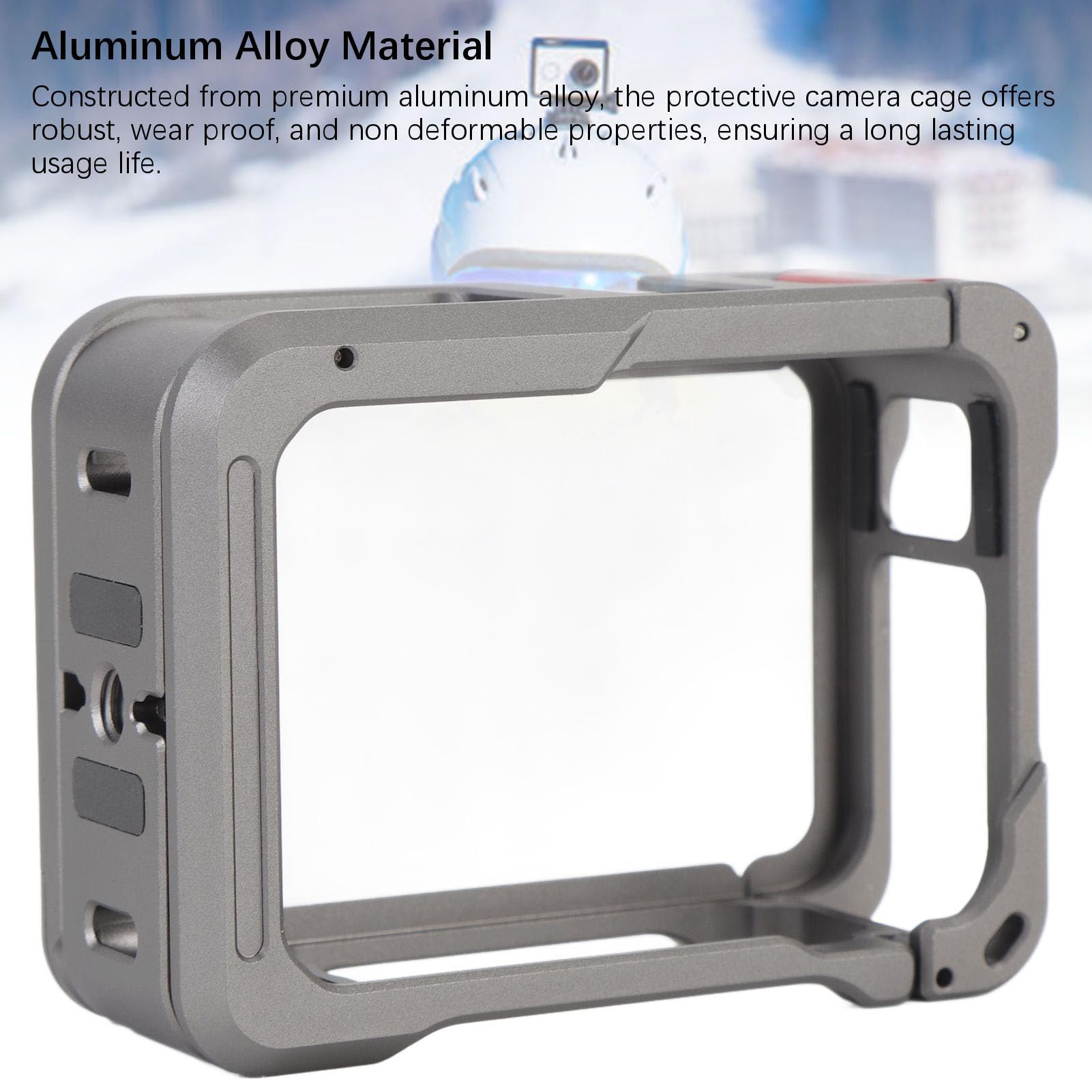 Jaula para cámara de acción Carcasa de Marco Protector de cámara de aleación de Aluminio para cámara de acción 13 con Soporte de Zapata fría y Puerto de Tornillo de 1/4 de Pulgada