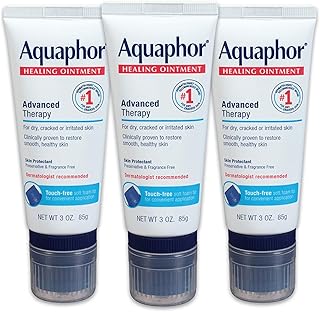 Sponsored Ad - Aquaphor Healing Ointment Advanced Therapy Skin Protectant with Touch-Free Applicator, 3 Oz Tube, Pack of 3