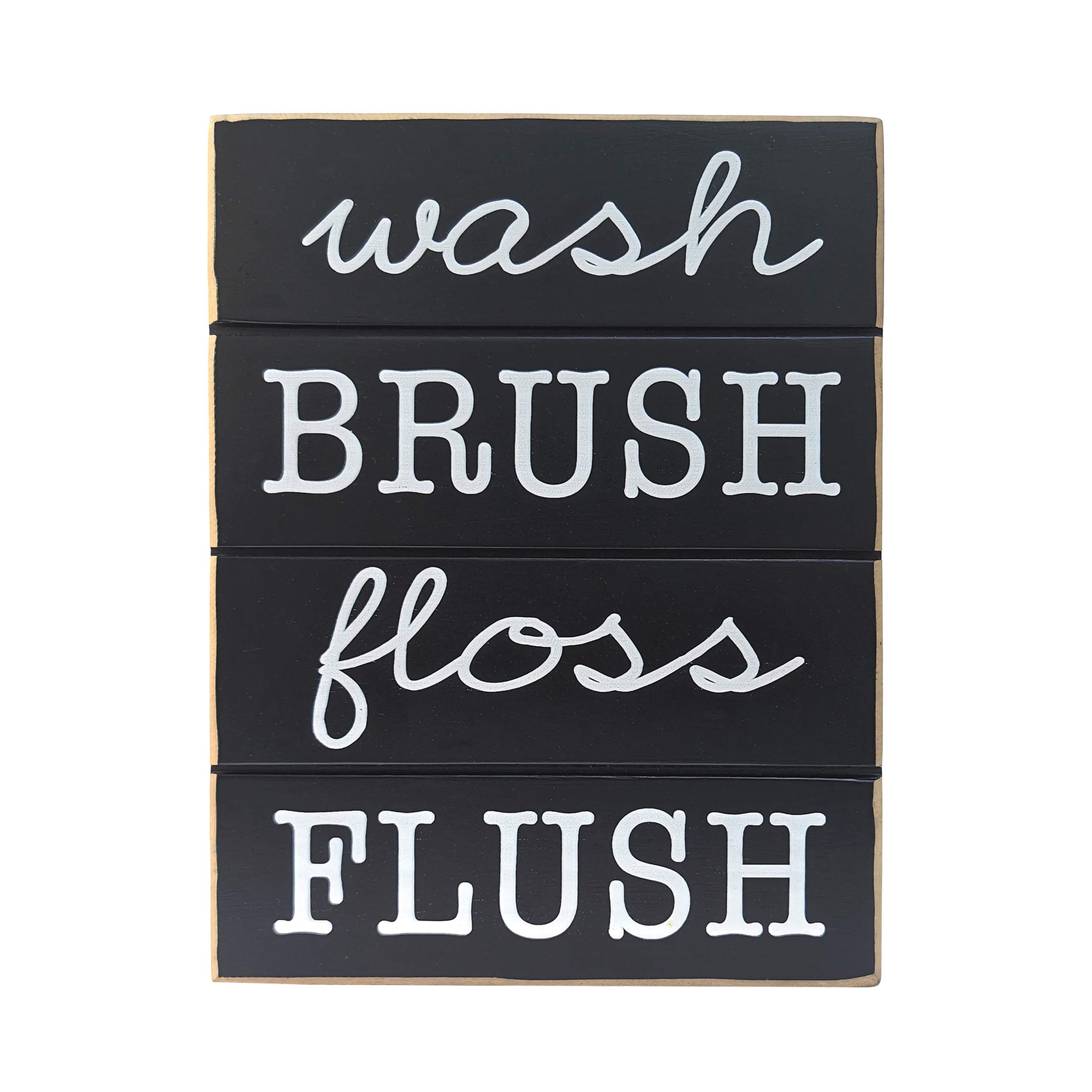 10 o'clock Wash Brush Floss Flush Box Sign Bathroom Home Decor Sign 6"x8"