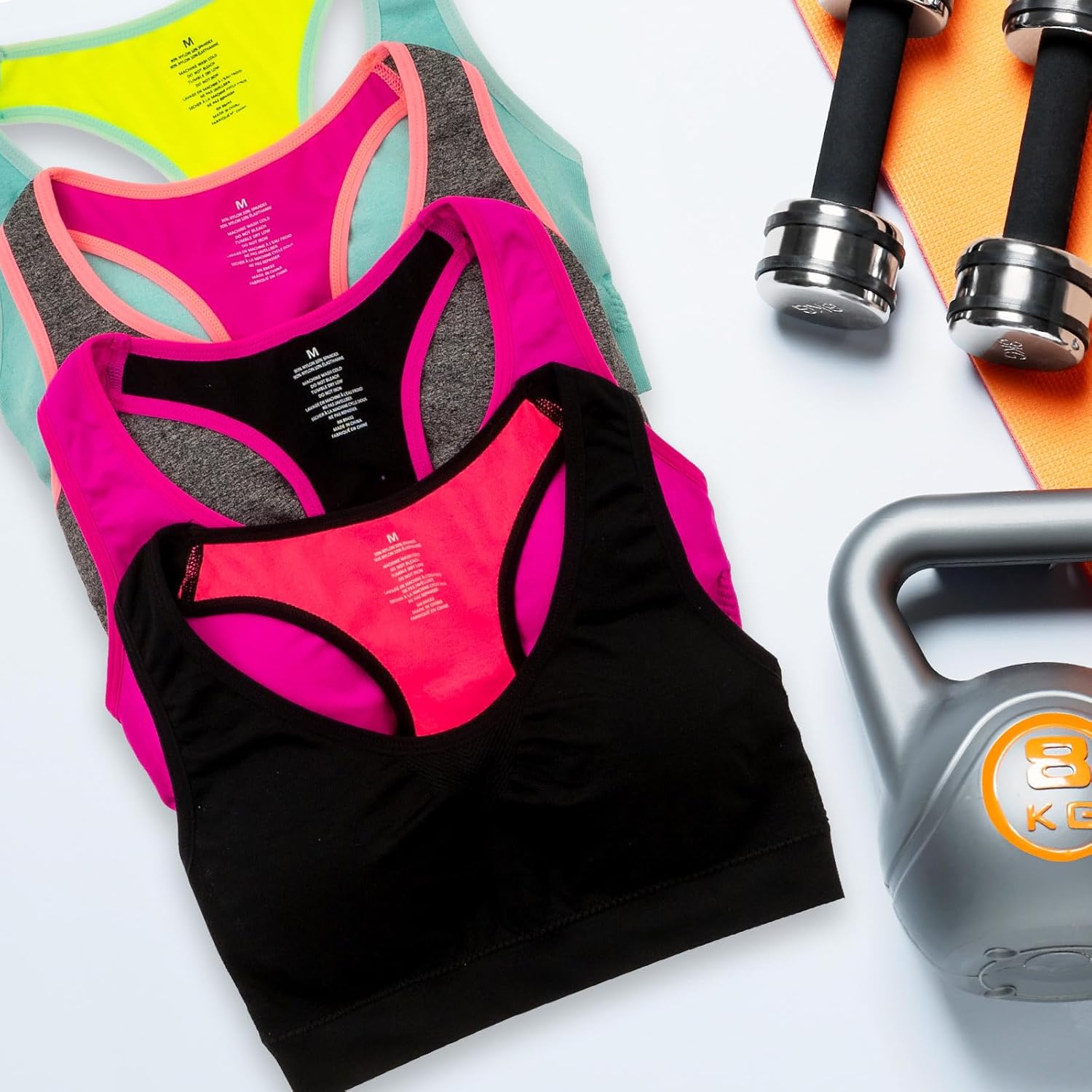 Alyce Ives Intimates Womens Sports Bra, Pack of 4| Wireless Workout Bras for Women |Padded Sports/Gym/Exercise Bras - Image 5