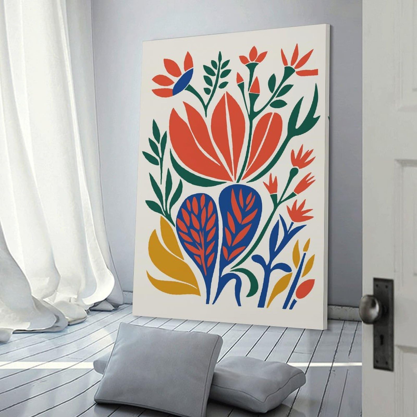 Junmoney Canvas Wall Decor Floral Abstract Art Print, 20x30inch(50x75cm), for Living Room, Bedroom, Office Or Hallway, Stylish Home Artwork for Focal Walls