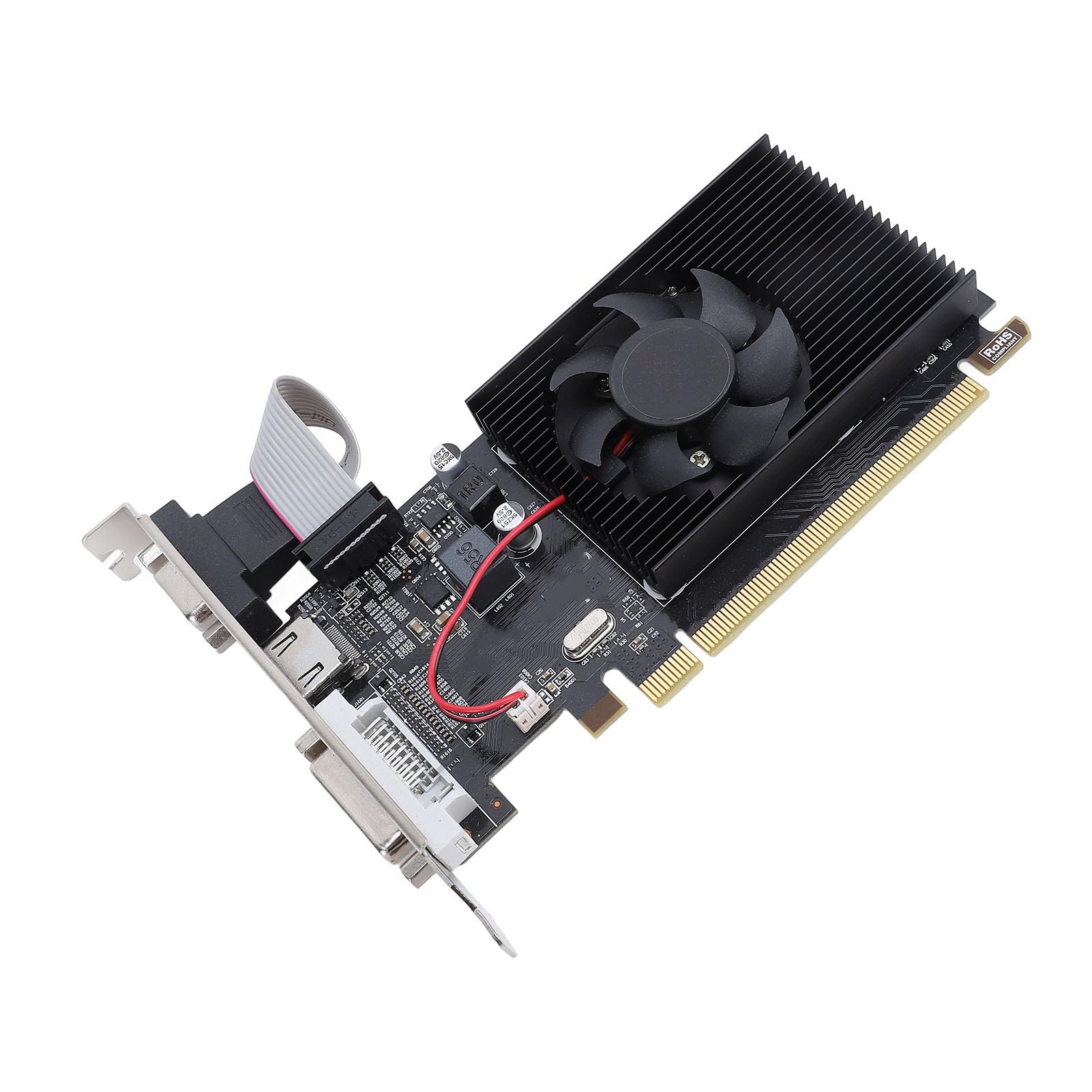 R5 230 Grafikkarte 2GB GDDR3 64-Bit, PC Video Card mit Lüfter, HDMI DVI VGA Ausgang, PCI Express 1.1 x16, Low Profile für Büro HTPC Multimedia