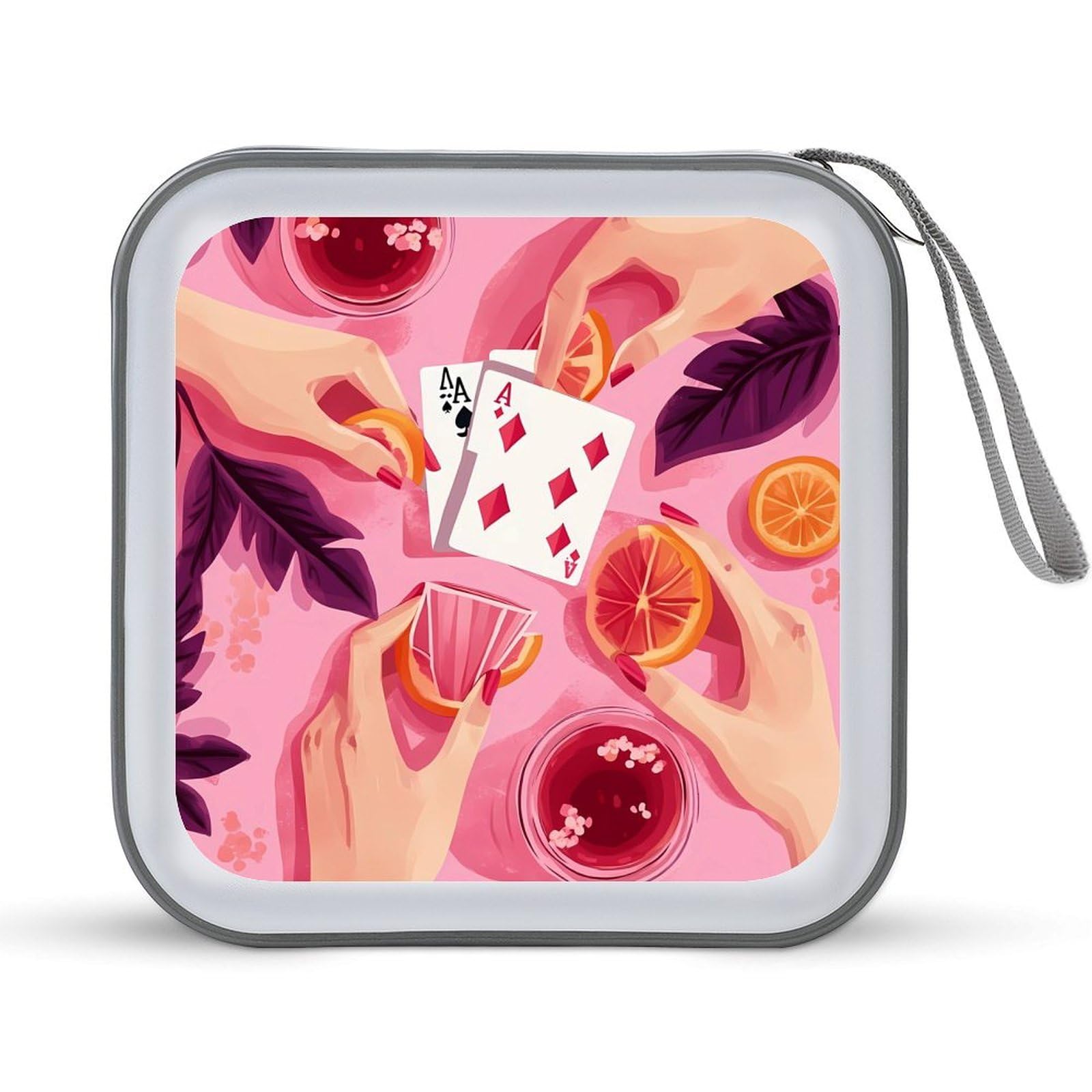 Vintage Poker CD Case Plastic DVD Case Holder Wallet Disc Storage Organizer for Car Travel