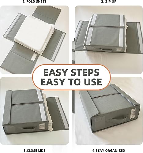 Miniatura 4 de Bed Sheet Organizers and Storage-Bedsheet Storage Organizer,Sheets Organizer for Linen Closet,Bedsheet Organizers,Sheet Set Organizer,Bed Sheet