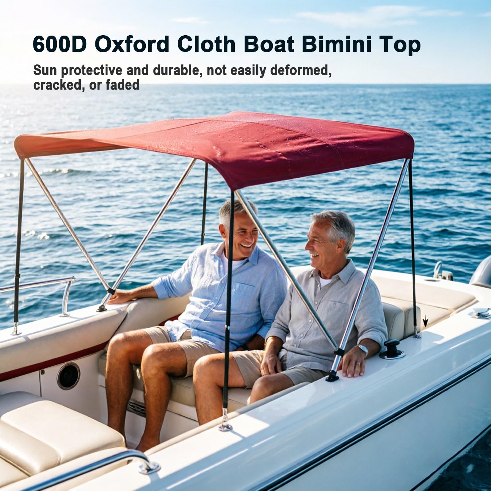 Tendalino Barca, Tendalino per Gommone 600D Oxford, Telaio Alu 1.7mm, Lunghezza 180cm, 3 Larghezze per Barca 110-170cm