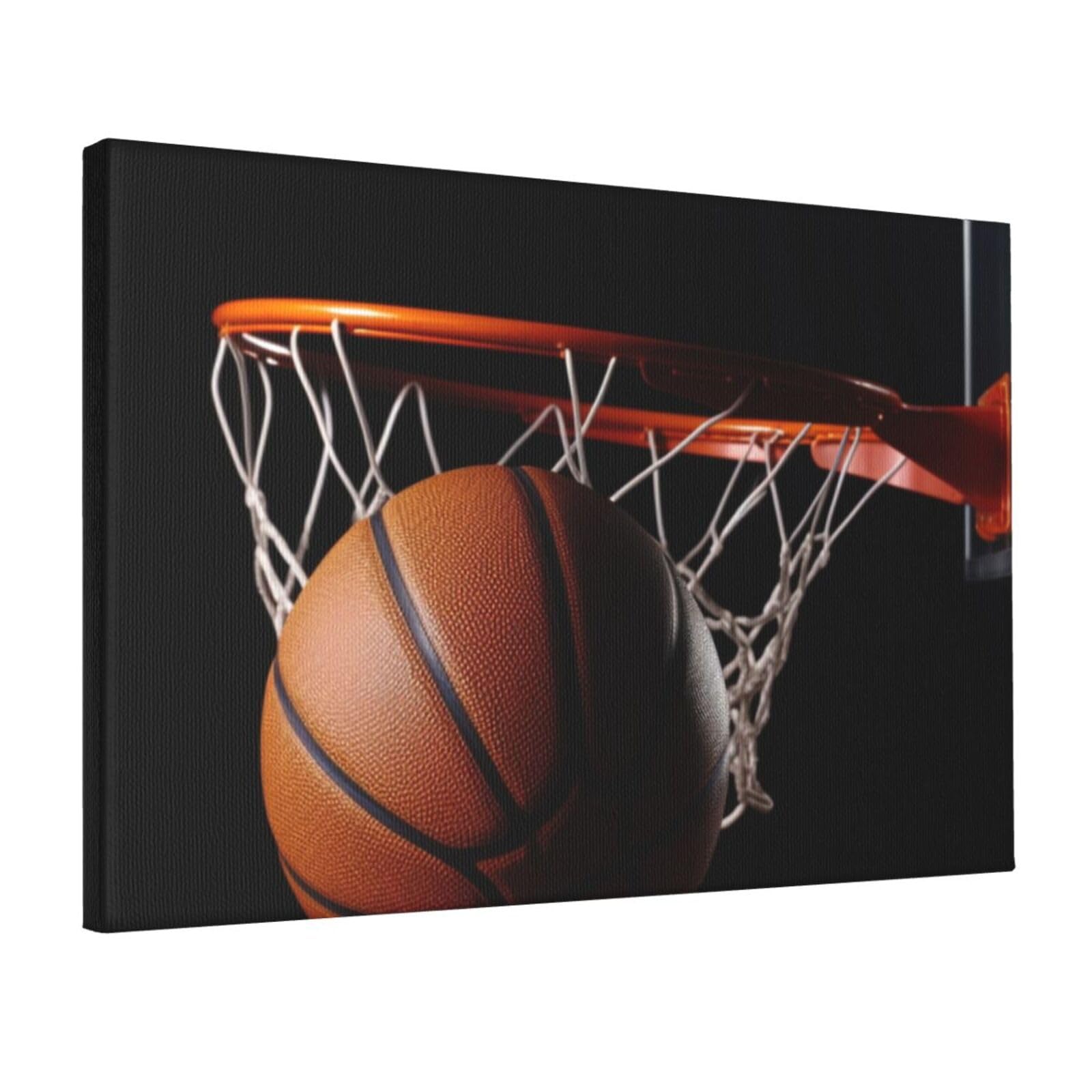 KLOPH Basketball Canvas Wall Art for Living Room 12"x18" Modern Artwork Painting for Bathroom Hanging Canvas Prints Aesthetic Wallart for Bedroom Kitchen Office Wall Decor