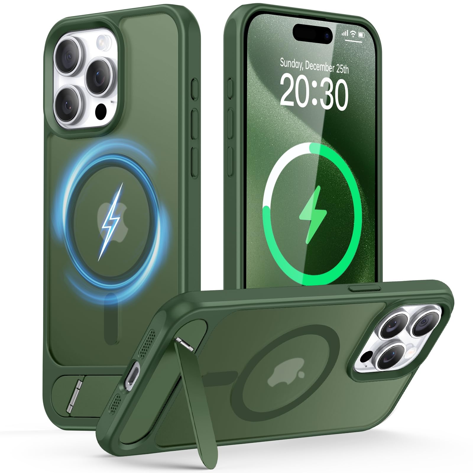 VENINGO Magnetic Case for iPhone 15 Pro Max Case 6.7" Compatible with MagSafe, Military-Grade Protection with Built-in Kickstand,Skin Feeling,