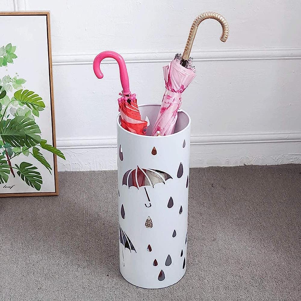 Porte-parapluie ménage en fer sculpté anti-rouille pour sol toujours sec