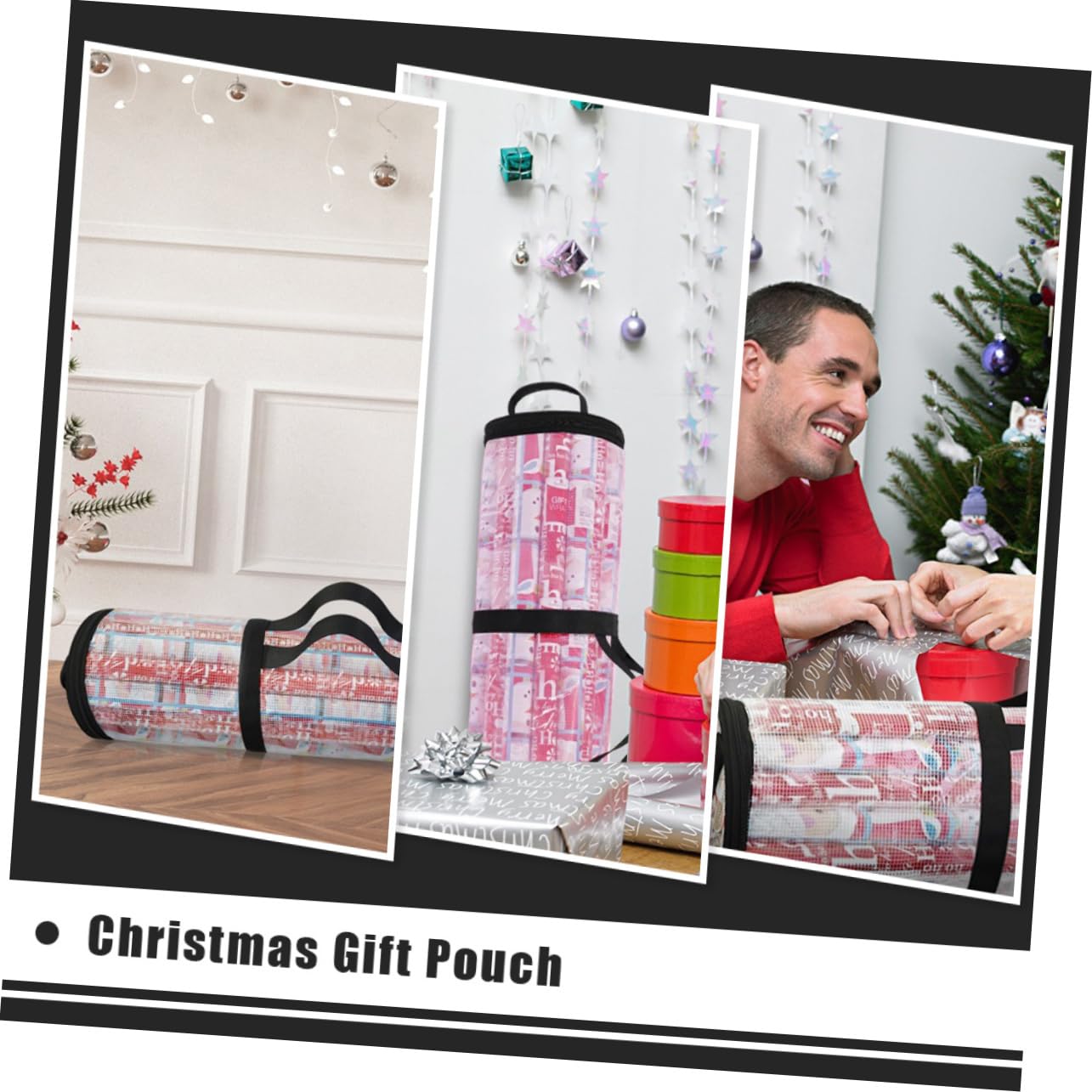 FRCOLOR 2 Stk Aufbewahrungstasche tragetasche für geschenkpapier geschenkpapieraufbewarung Tür Aufbewahrungsbeutel aus Packpapier Weihnachts-Accessoire Papiertüten verpacken PVC