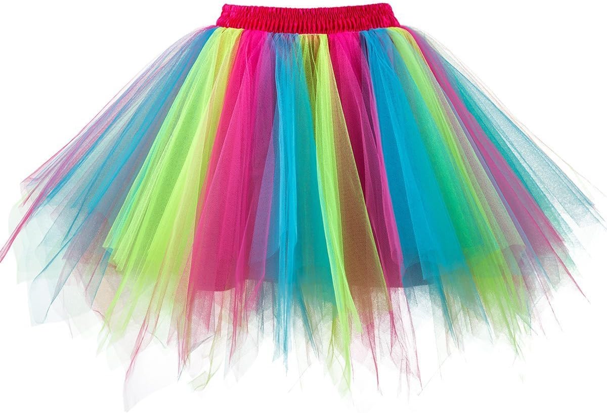 Honeystore Women's Vintage 1950s Short Tulle Petticoat Ballet Bubble Tutu Skirt