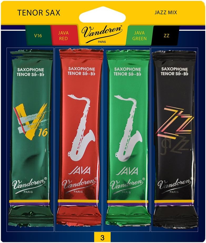 SRMIXT3 Tenor Sax Jazz Reed Mix Card includes 1 each ZZ, V16, JAVA and JAVA Red Strength 3