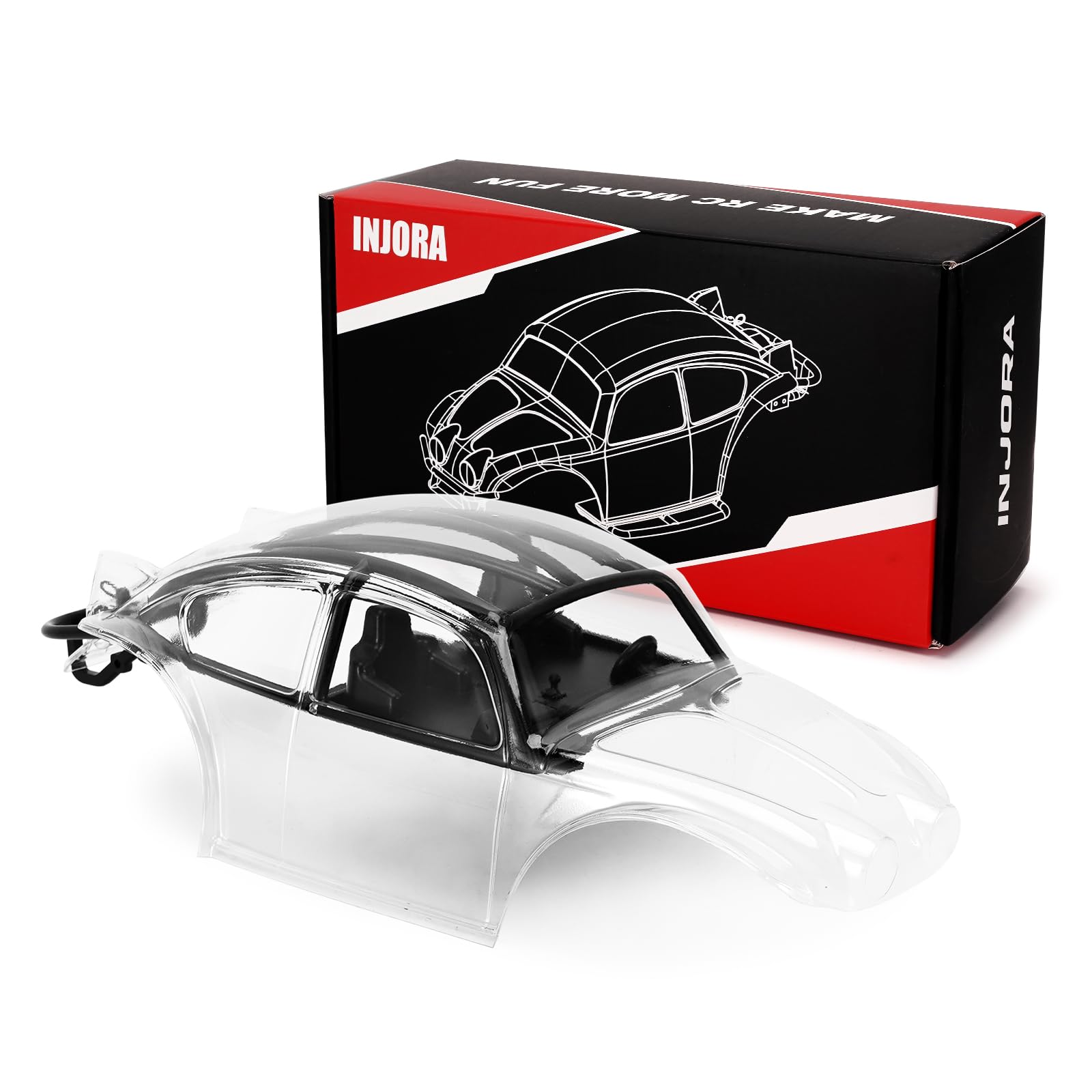 INJORA BUG18 Body with Interior for 1/18 TRX4M Universal LCG Chassis