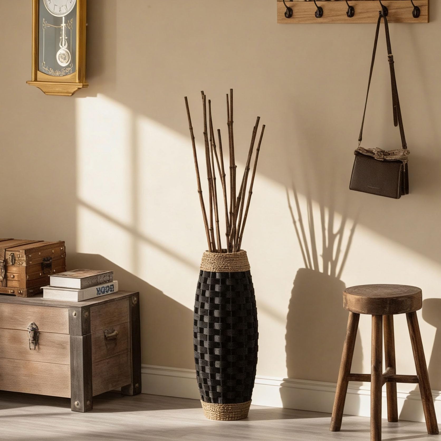Uniquewise Set di 12 steli decorativi naturali in bambù per vaso, centrotavola rustico, decorazione per la casa, fai da te, strumento di giardinaggio creativo, decorazione per matrimoni e feste