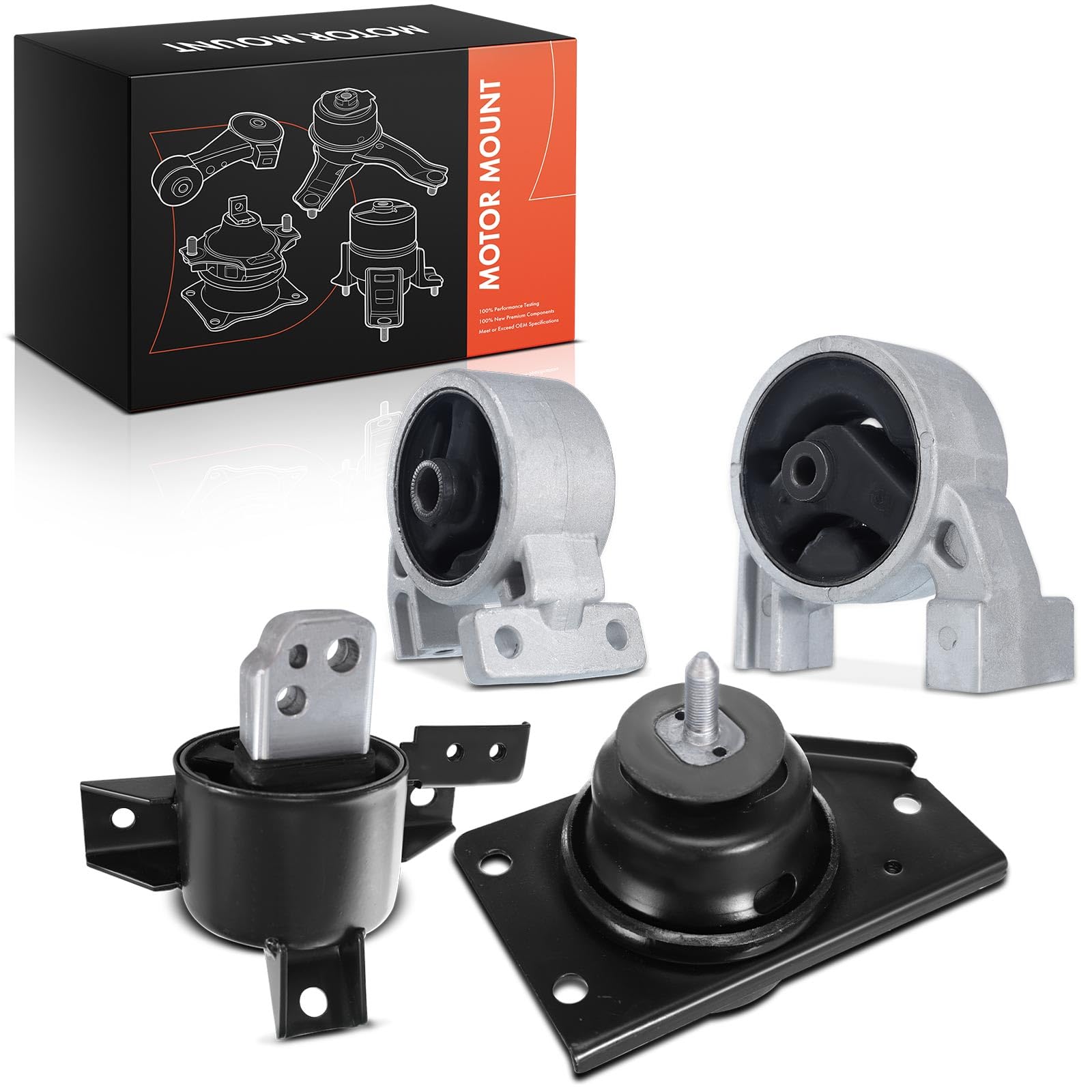 Frankberg 3x Soporte del Motor + 1x Cojinete de la transmisión automática Compatible con Rio II JB 1.4 16V Accent III MC 1.4 GL Rio II JB 1.6 CVVT Accent III Berlina MC 1.4 GL 219101G000