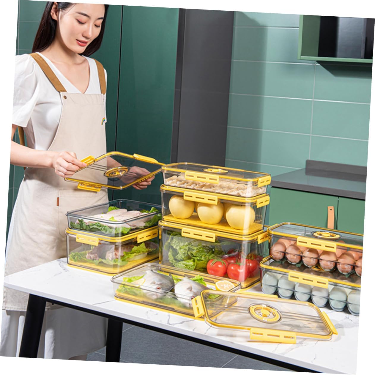 1pc Reusable Egg Case Timer Compartment Egg Storage Container Odorless Material Carton Holder