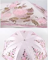 Vista 17 de Honeystore Sombrilla bordada con flor 3D plegable UV con encaje clásico