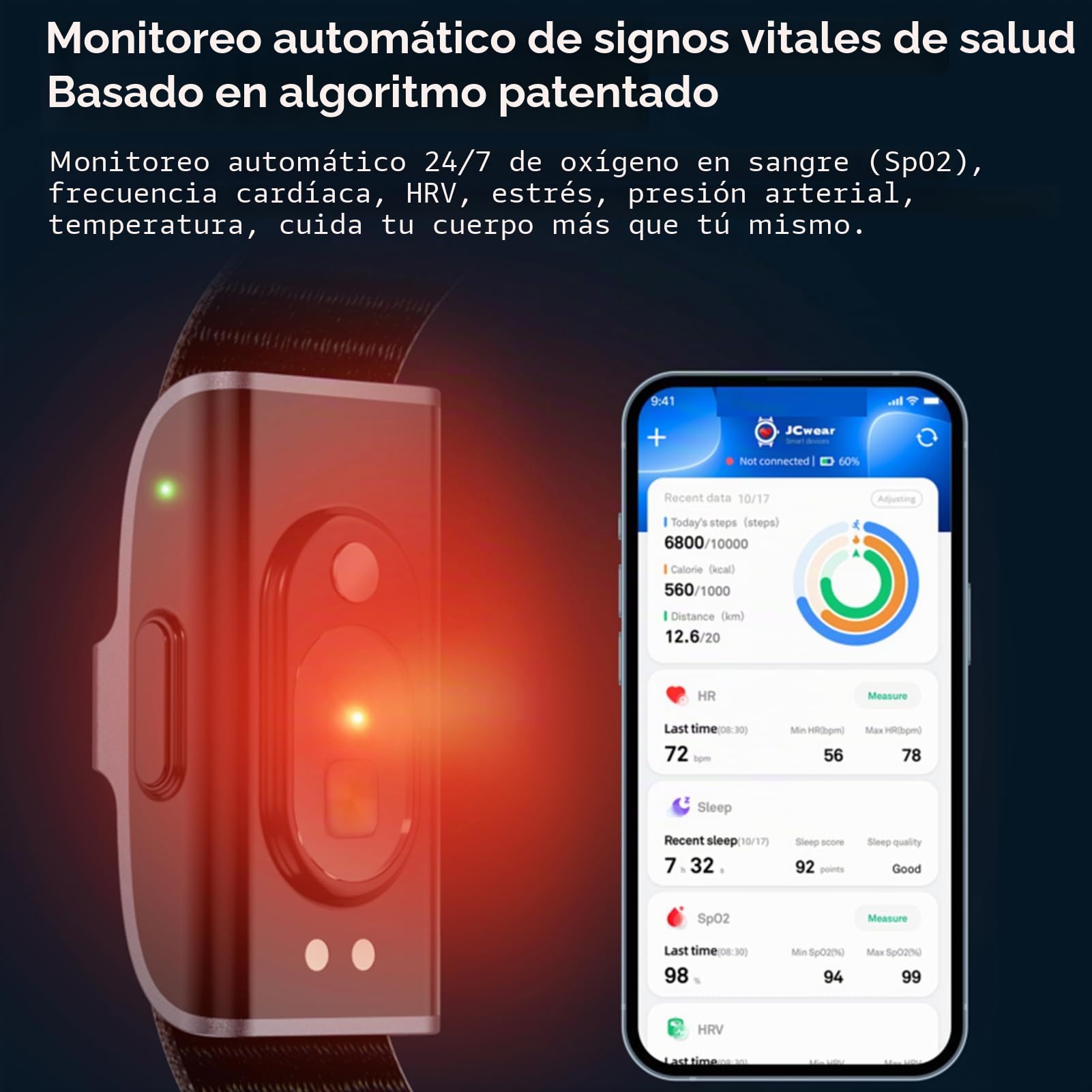 SENECESLI Smart Health Wutband, Actividad Portátil y Rastreador de Ejercicios con Base de Carga Magnética para Modo Multi Sport
