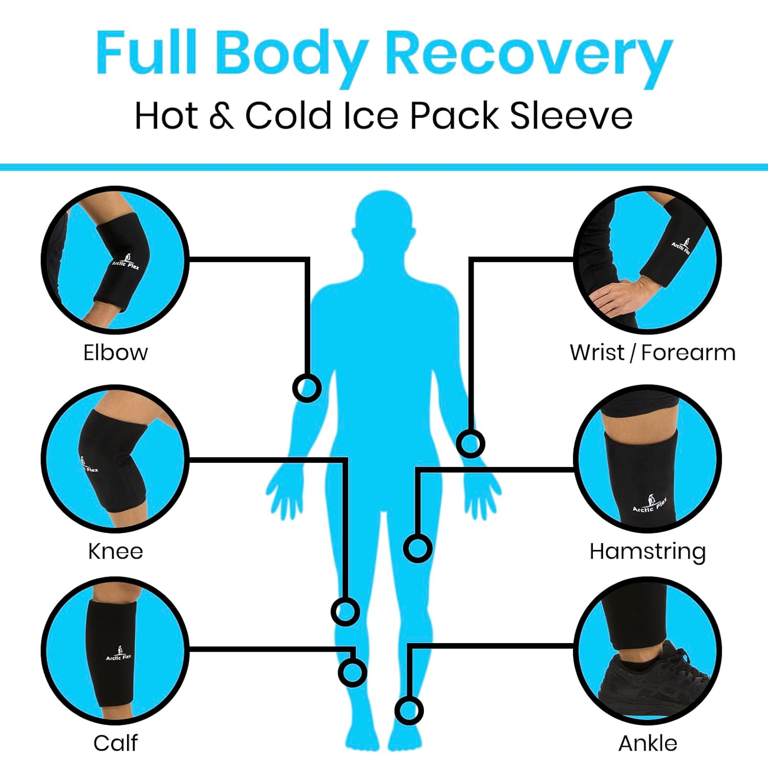Arctic Flex Ice Sleeve on various body parts