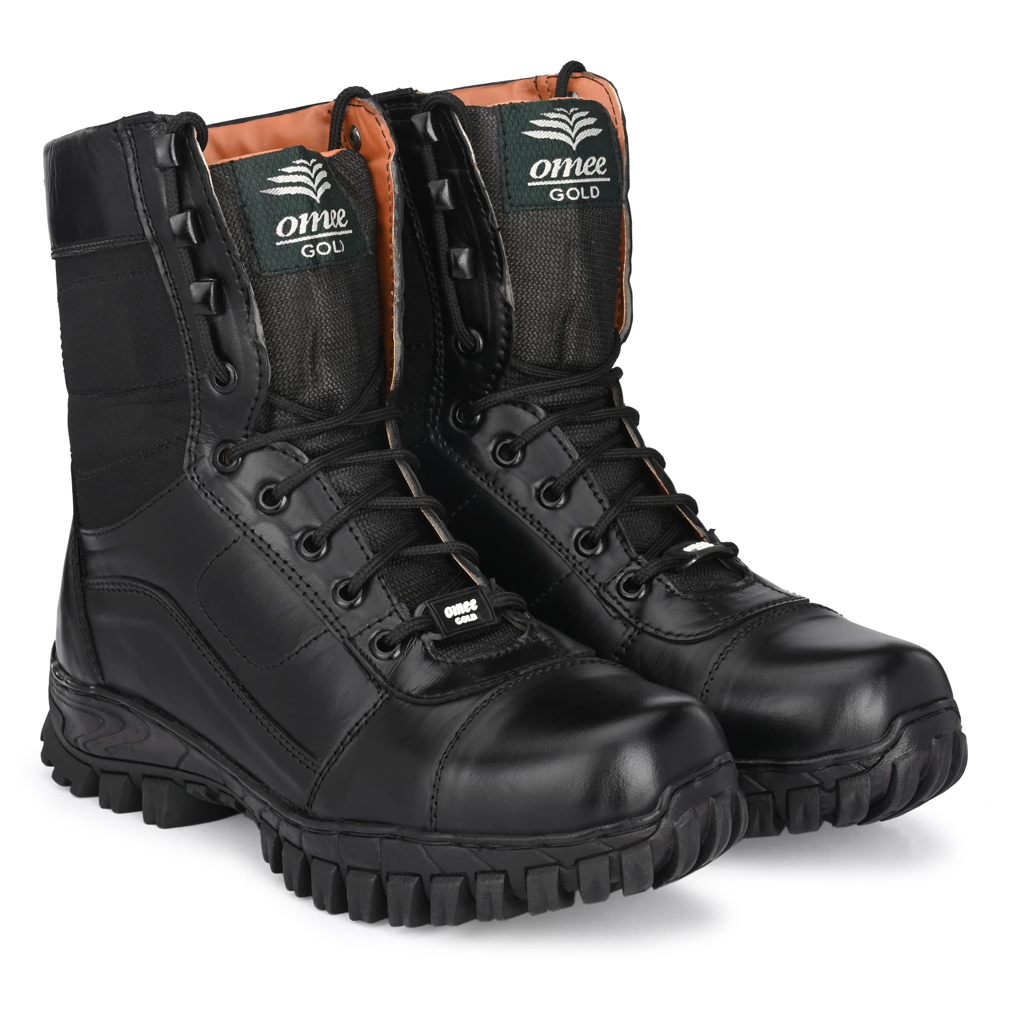 Men's Tactical Combat Army Full Leather Boots for Men (Black) Boots for Men (Lal Gitti)