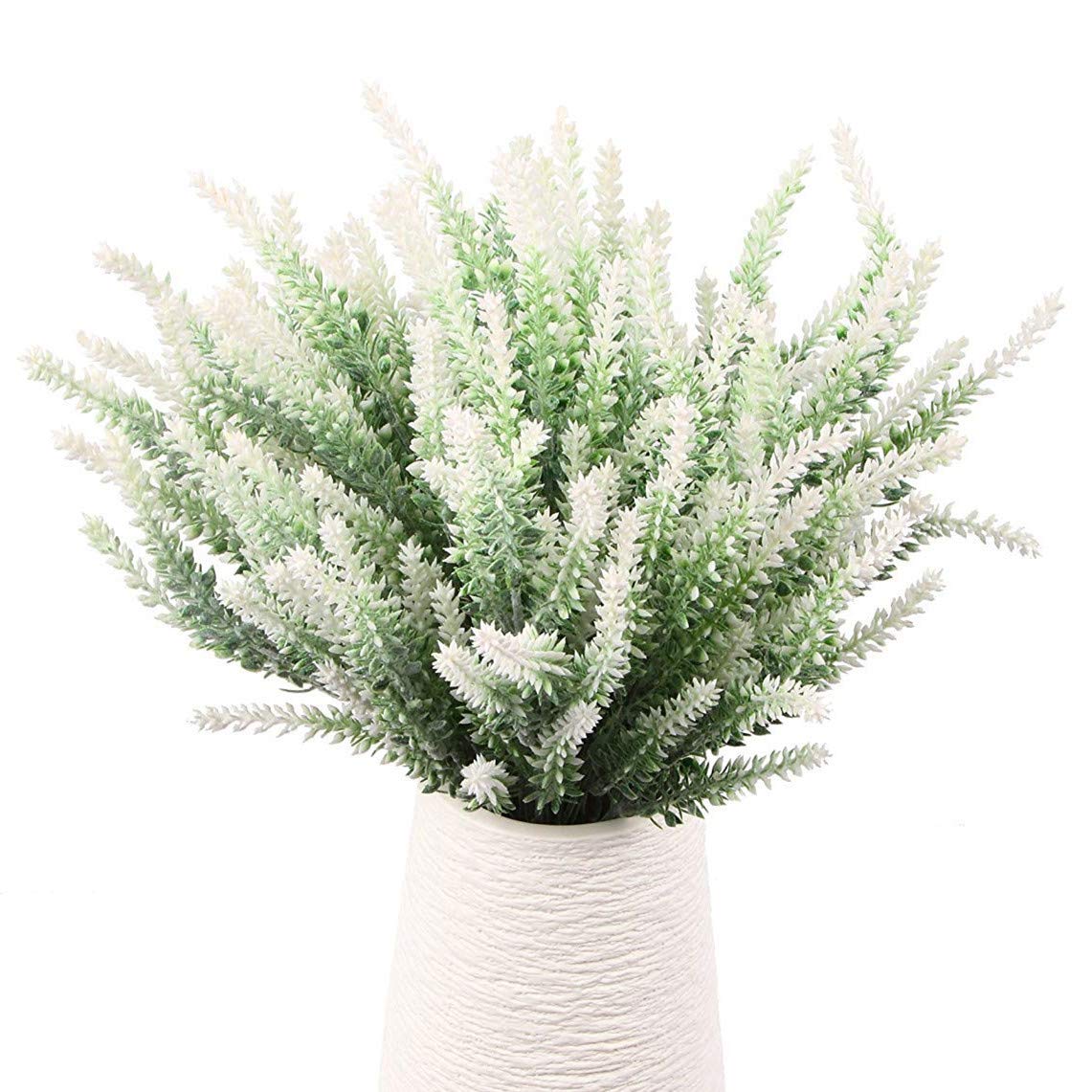 LOVENIMEN Artificial Flowers Lavender Plastic Plant Fake Wedding Bride Bouquet Indoor Outdoor Home Decor Garden Patio Table Centerpieces Arrangements