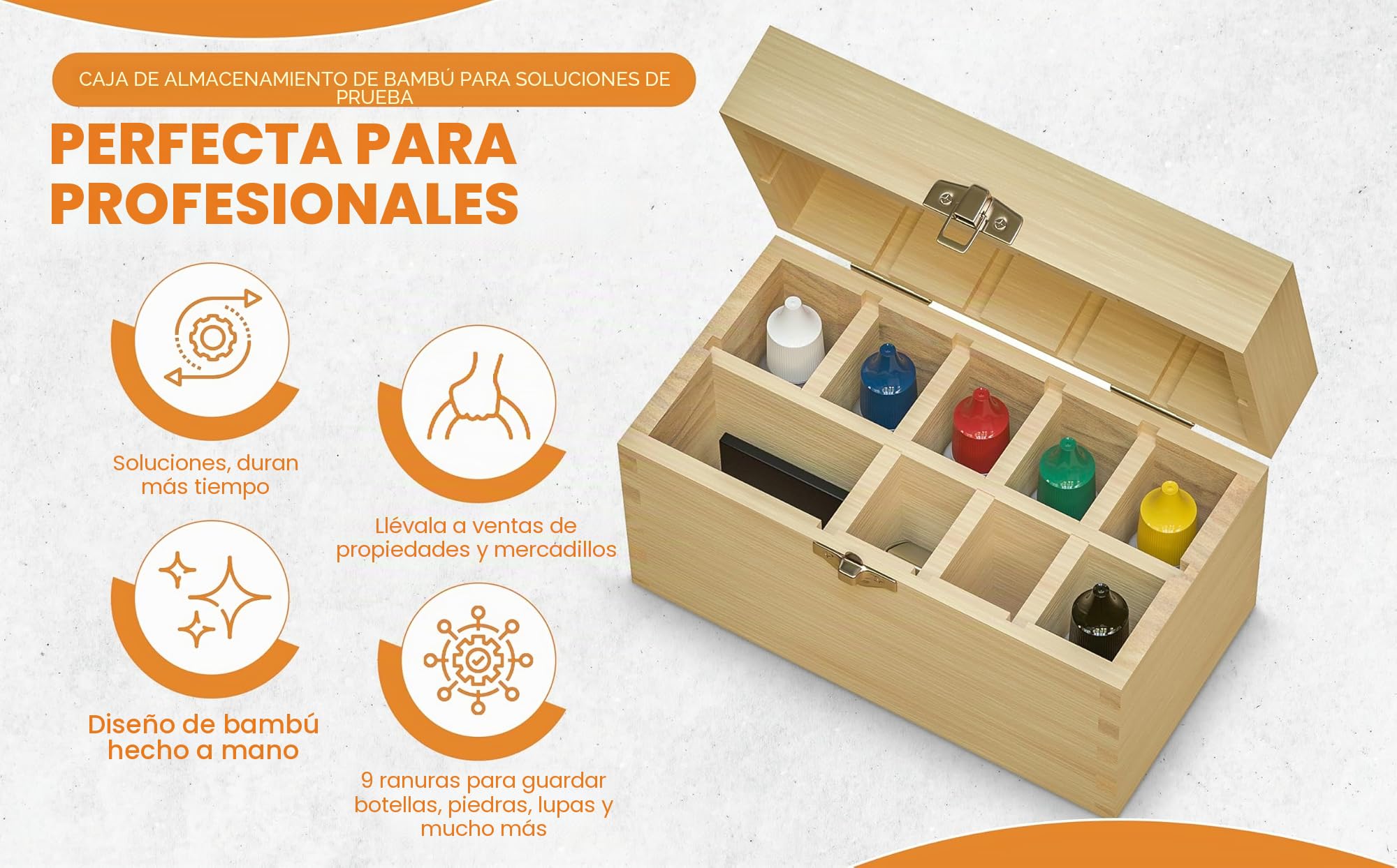 GTE Kit de prueba de joyas de metales preciosos, oro, plata, platino, ácidos, caja de madera, 30 lupas, 10 K, 14 K, 18 K, 24 quilates, aguja, lima, tela, ácido