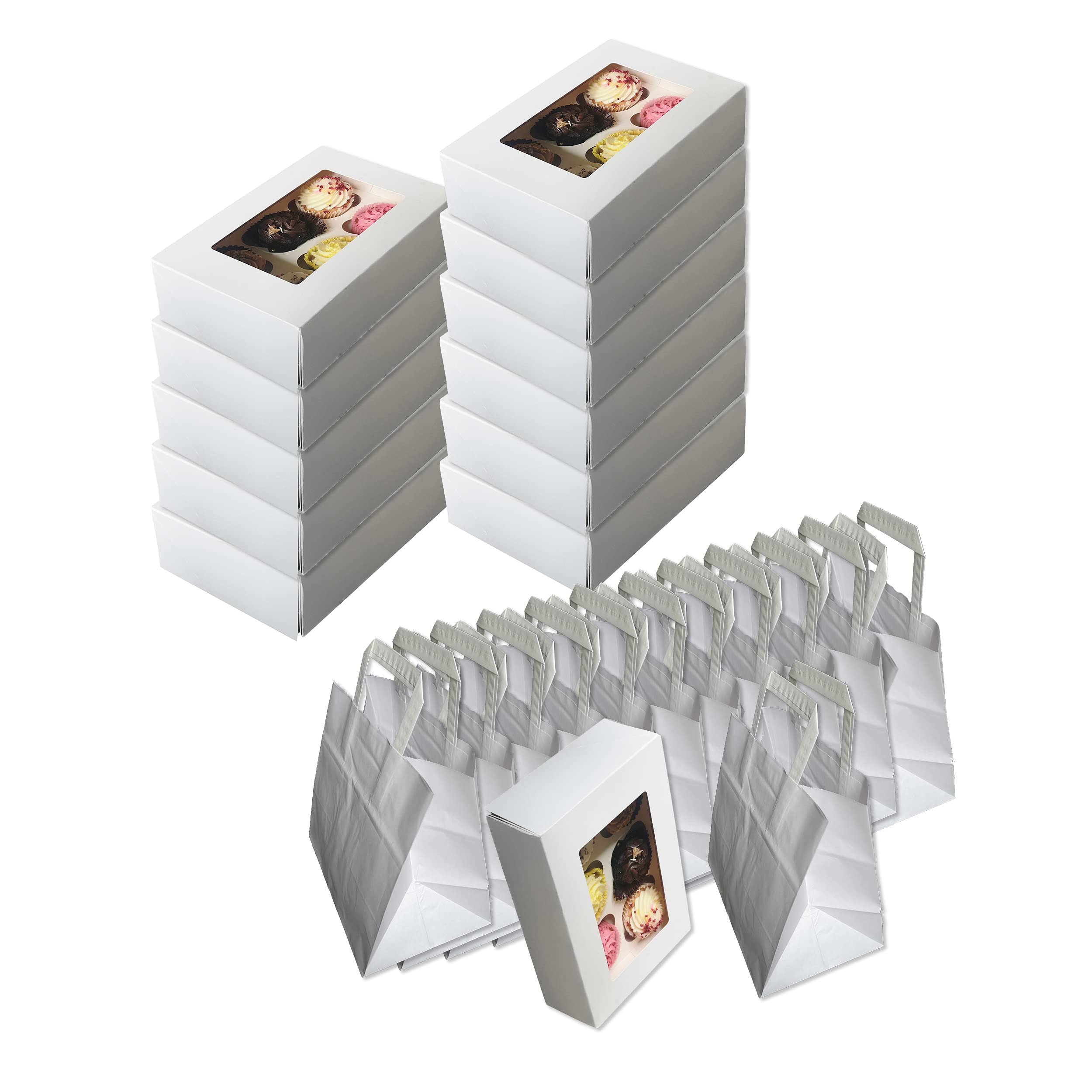 Buy ALRAAR 6 Holes Cupcake Boxes, Pack of 12 Cupcake Boxes with Inserts